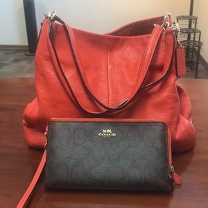 Coach handbag and wristlet